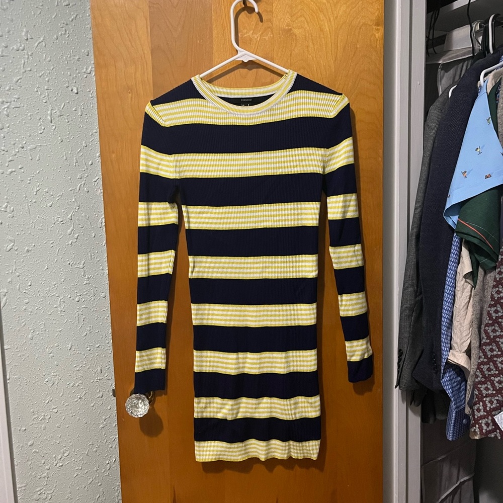Forever 21 Yellow and White Striped Dress